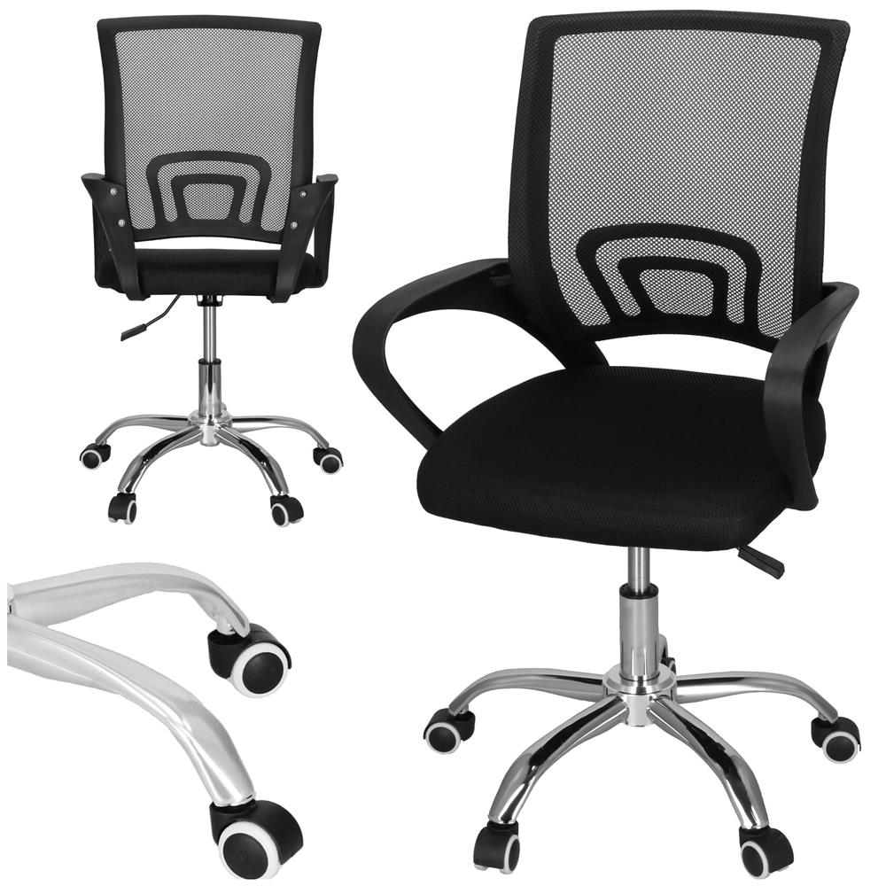 Scaun birou reglabil, ergonomic, cu brate, 87-96x54x59 cm, negru