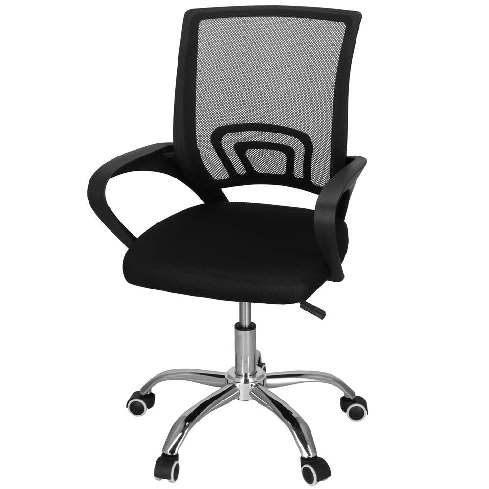 Scaun birou reglabil, ergonomic, cu brate, 87-96x54x59 cm, negru