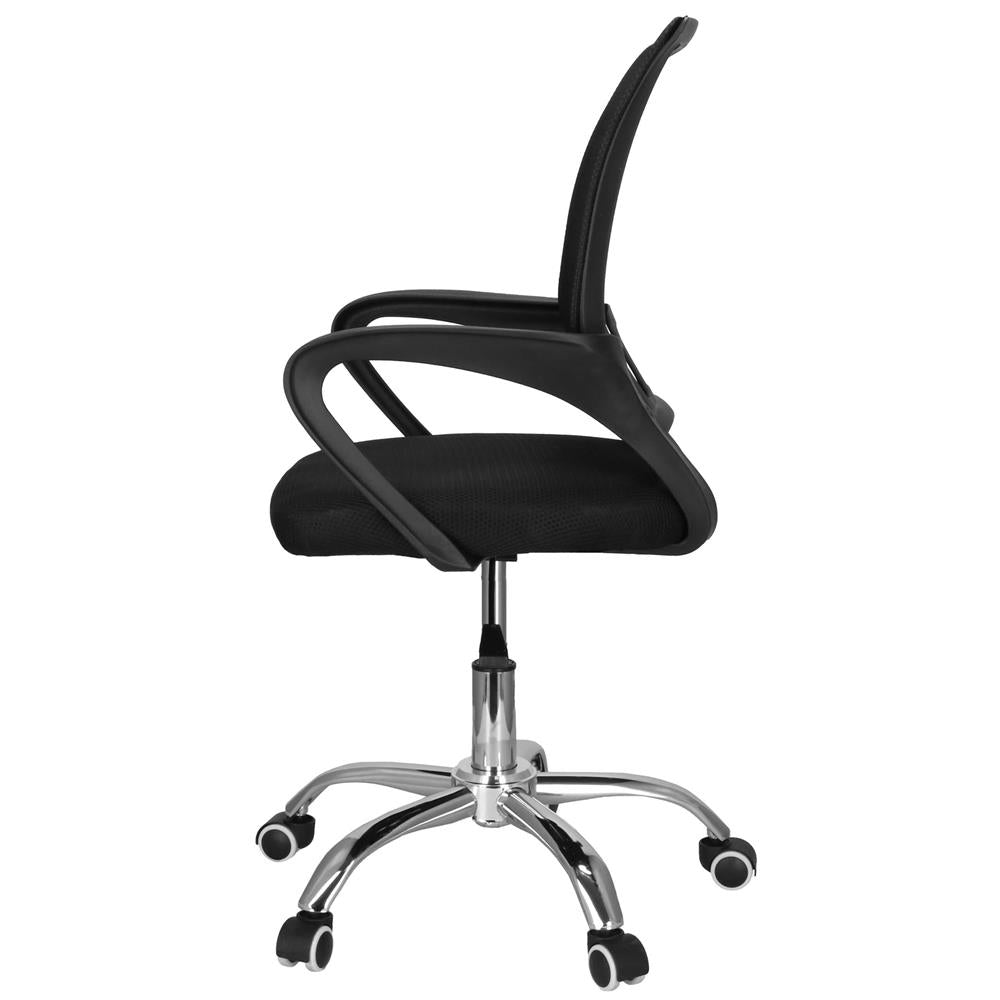 Scaun birou reglabil, ergonomic, cu brate, 87-96x54x59 cm, negru