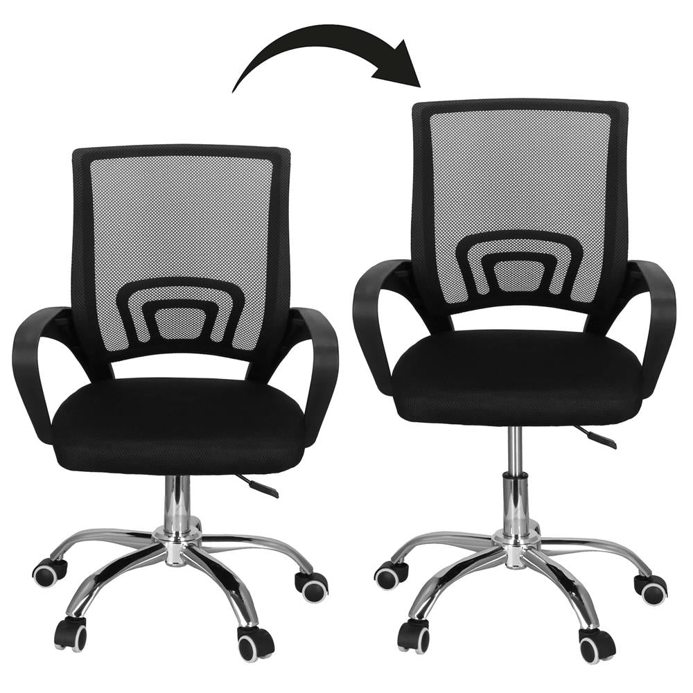 Scaun birou reglabil, ergonomic, cu brate, 87-96x54x59 cm, negru