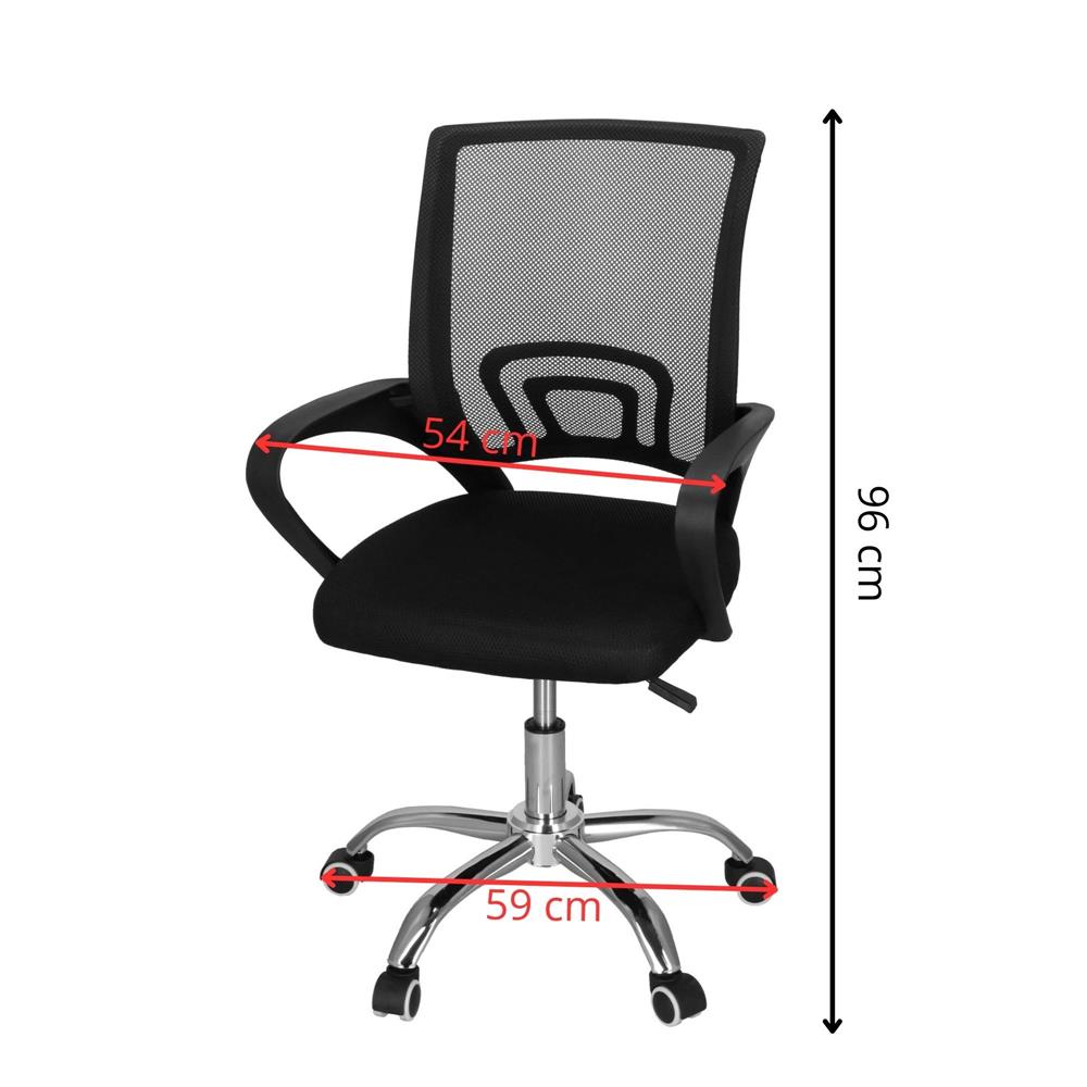 Scaun birou reglabil, ergonomic, cu brate, 87-96x54x59 cm, negru