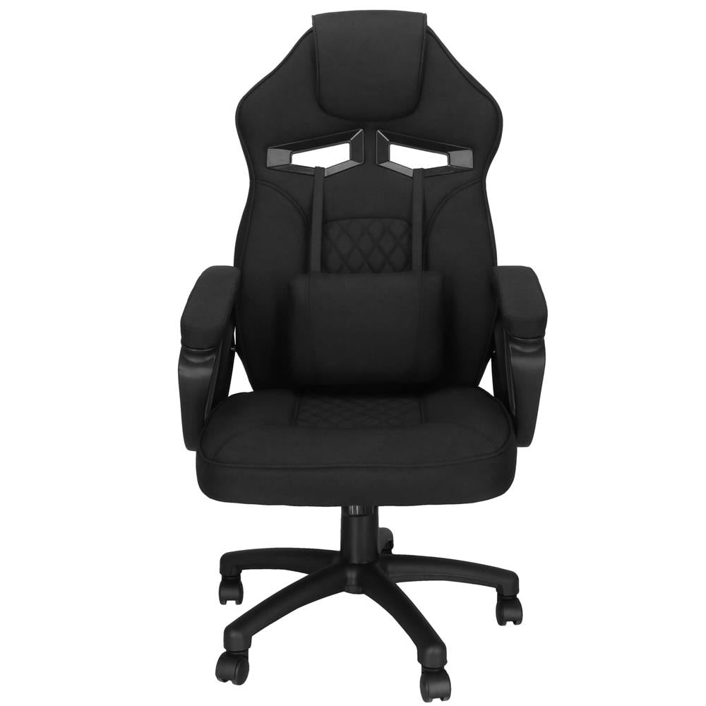 Scaun de birou ergonomic cu reglaj pe inaltime, functie de balans si perna lombara, 59x52x125 cm, negru