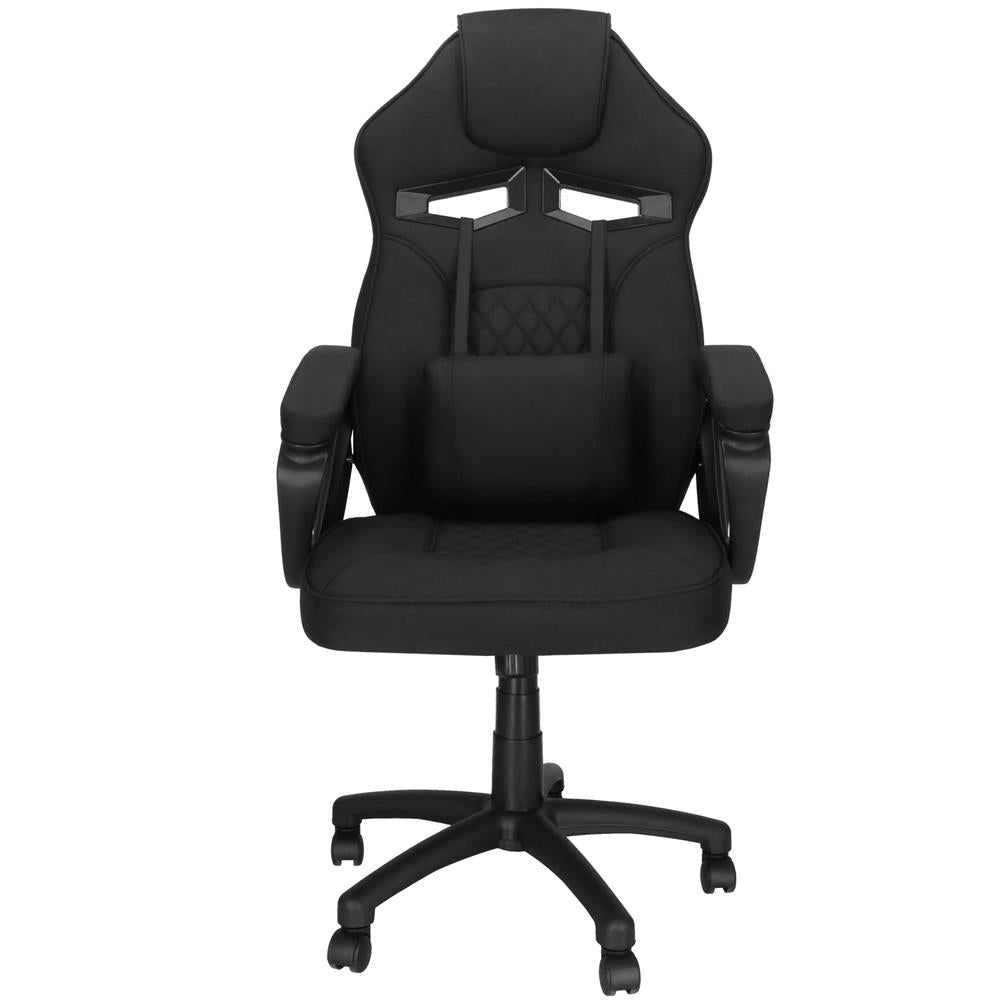 Scaun de birou ergonomic cu reglaj pe inaltime, functie de balans si perna lombara, 59x52x125 cm, negru