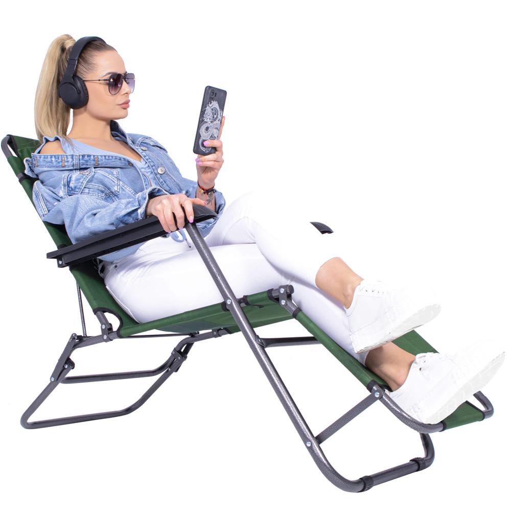 Sezlong pliabil SERSIMO GC5, Relax Zero Gravity, 80x60x153cm, Verde