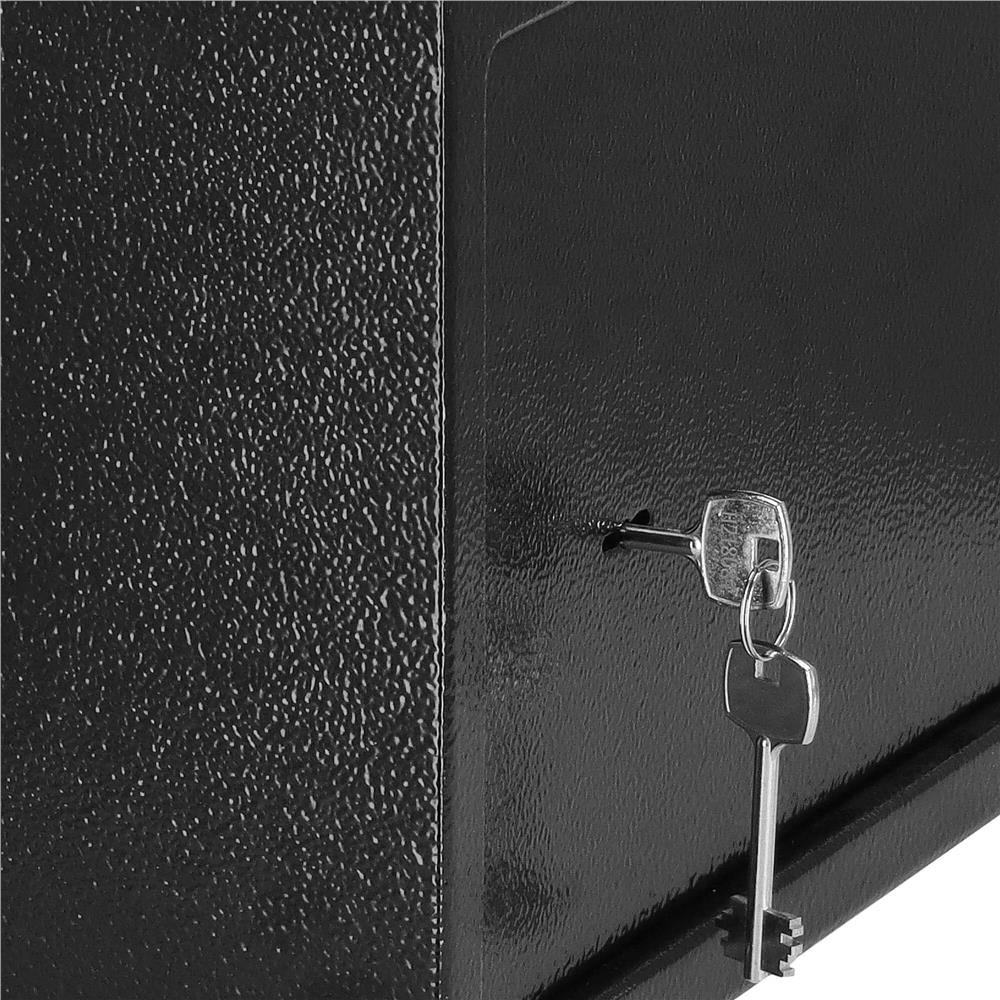 Seif standard cu cheie, 250x350x250 mm, Otel, Negru