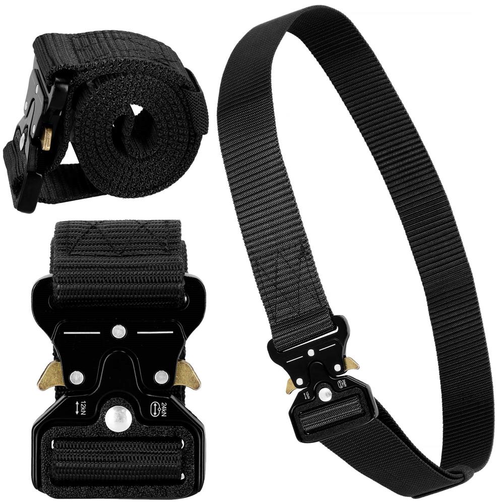 Curea centura Tactical Combat pentru barbati 3.5 x 125 cm, rezistent, negru