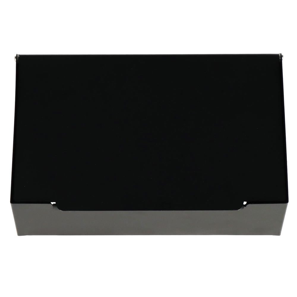 Suport hartie igienica din otel cu sertar depozitare, sistem montare inclus, 22cm, negru bej