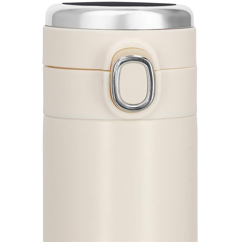 Cana termos Smart, inox, display LED, afisare temperatura, 420ml, 20cm, crem