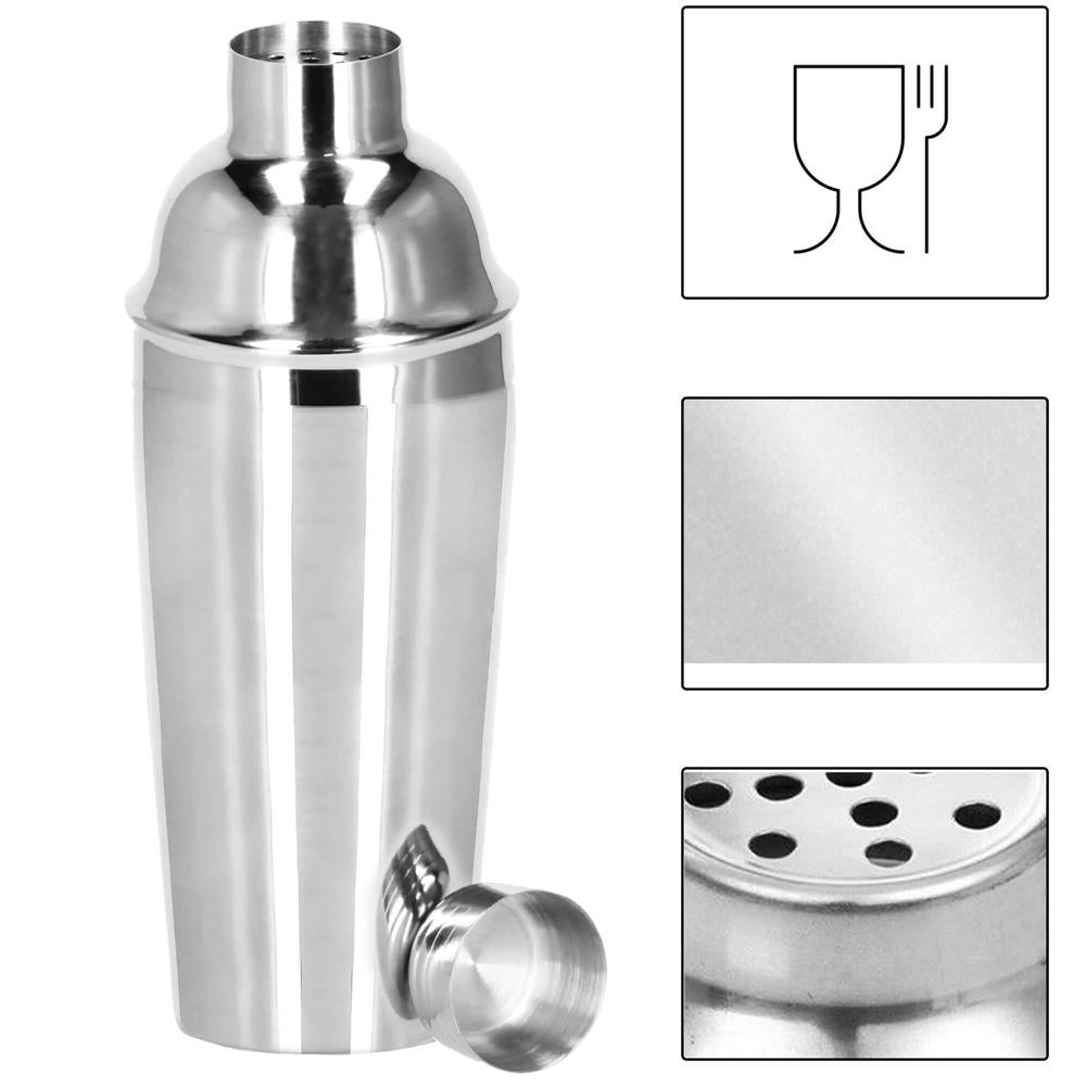 Set Cocktail Shaker Kit pentru barmani 750ml, KI25, suport bambus, 12 piese