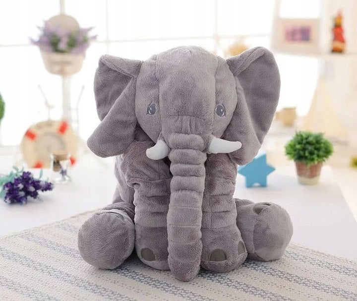 Jucarie plus elefant, tip perna, lavabila, umplutura hipoalergenica, pentru copii si adulti, 70 cm, gri
