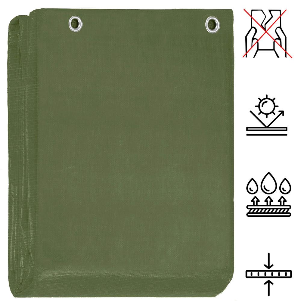 Prelata din polietilena impermeabila laminata, 120g/m2, 2x3m, verde - 19