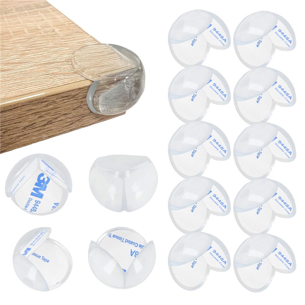 Set 10 protectii colturi pentru siguranta copii, drepte, 40x20mm, silicon, transparent