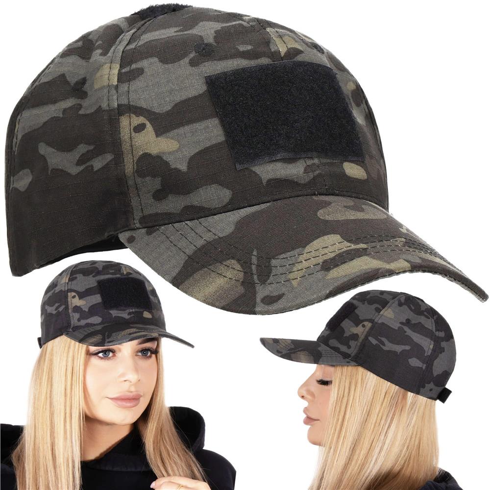 Sapca tactica cu cozoroc curbat, cu scai pentru atasare patch, unisex, culoare camuflaj