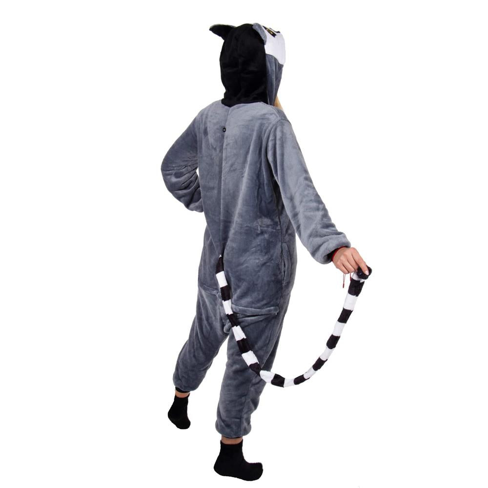 Pijama tip salopeta pentru adulti, model Lemur, marime L