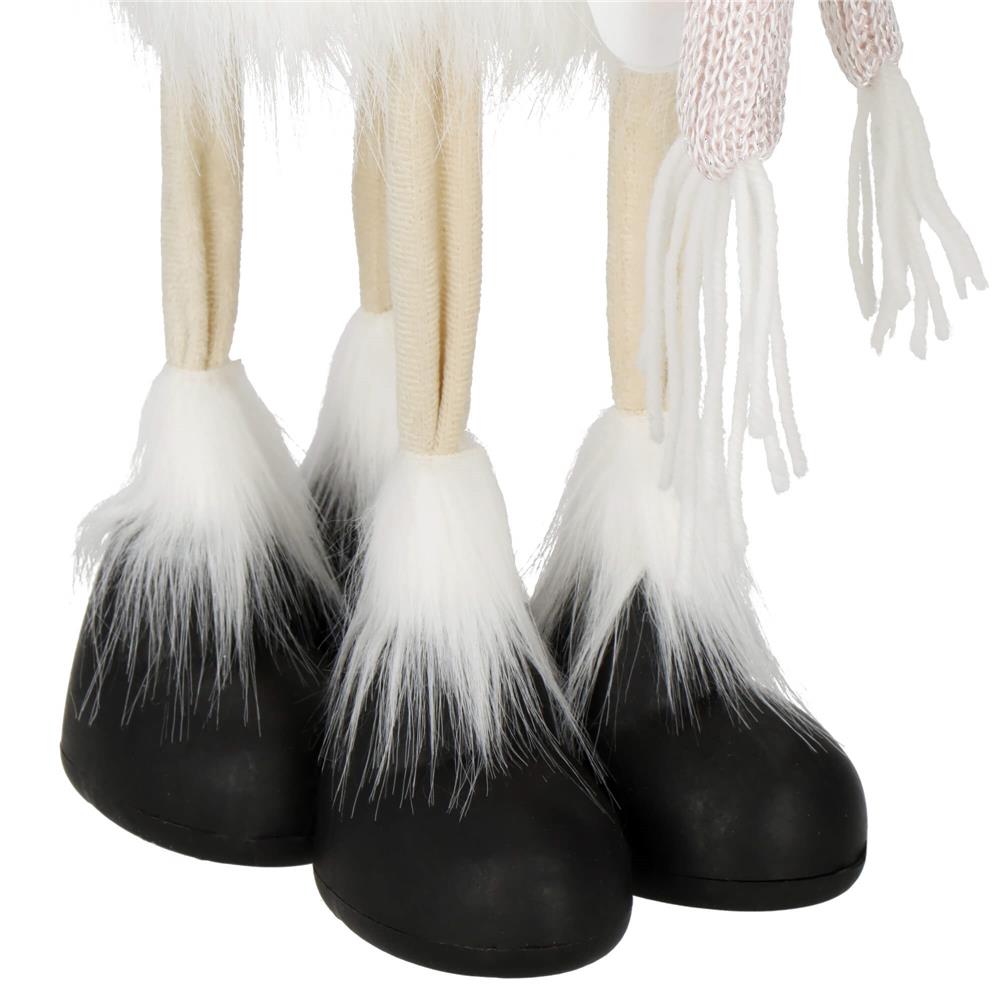Figurina Craciun, Ren alb cu fular, inaltime 48cm