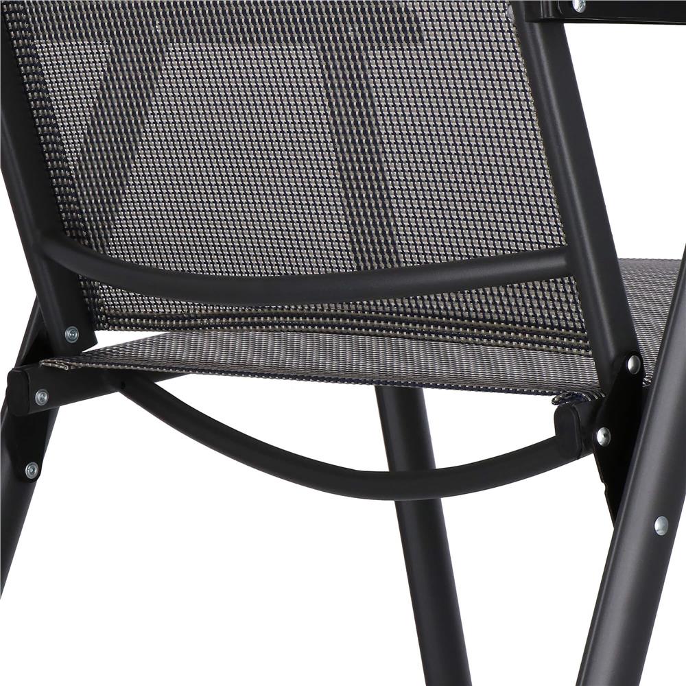 Scaun de gradina metalic, pliabil, 95x57x66cm, maxim 150kg, gri