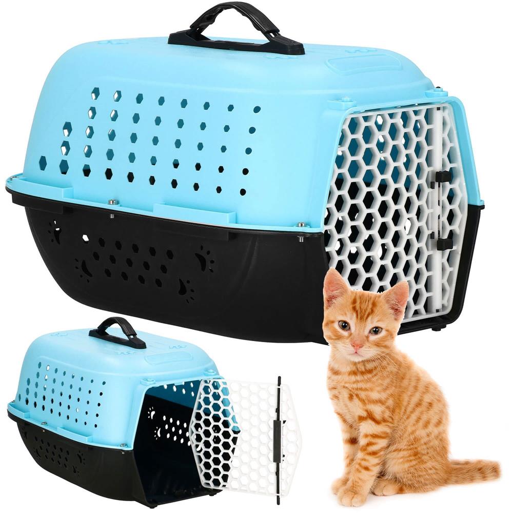 Cusca transport animale, 48x33x28 cm, maxim 7kg, negru albastru