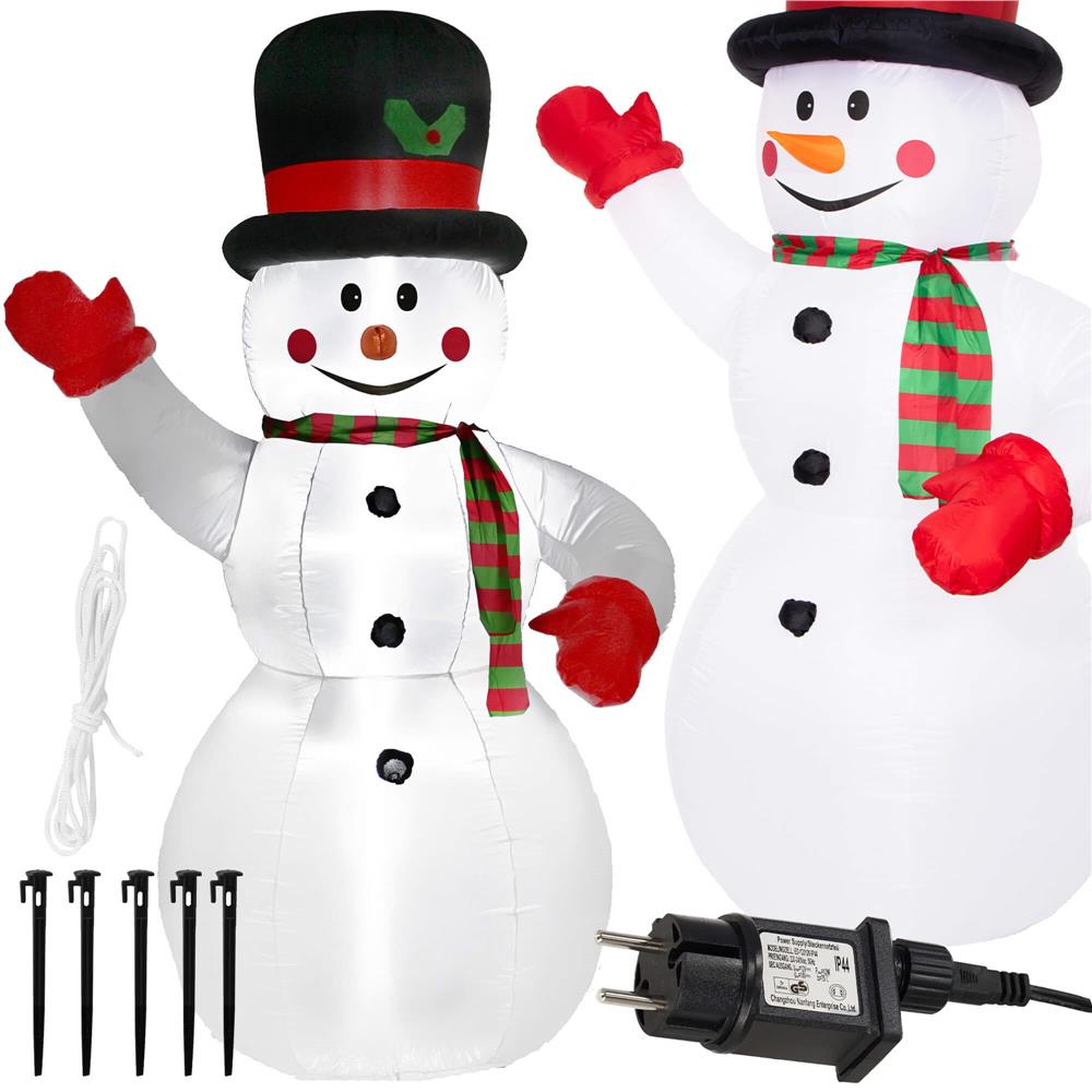 Figurina Craciun Om de Zapada, gonflabila, cu iluminare LED, umflare automata, 240cm