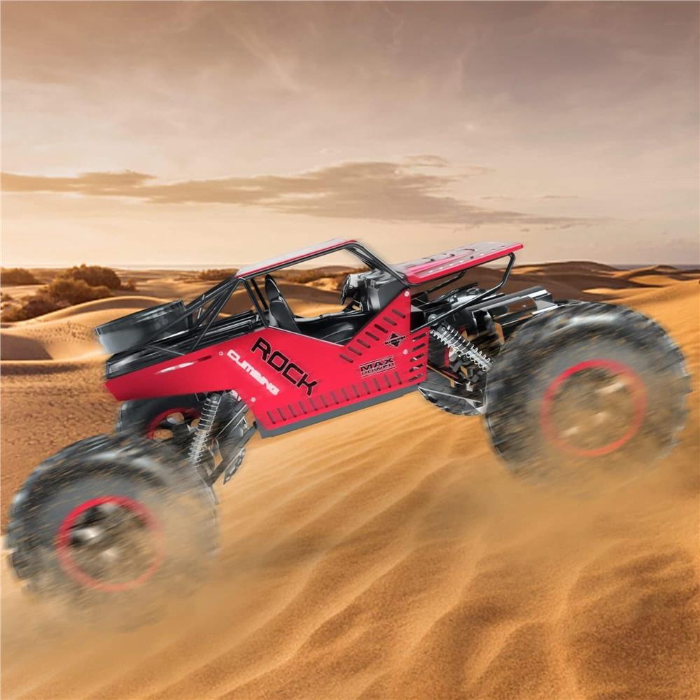 Masina Monster Truck Off-Road, 4x4, telecomanda, 26x14x17cm, rosu si negru