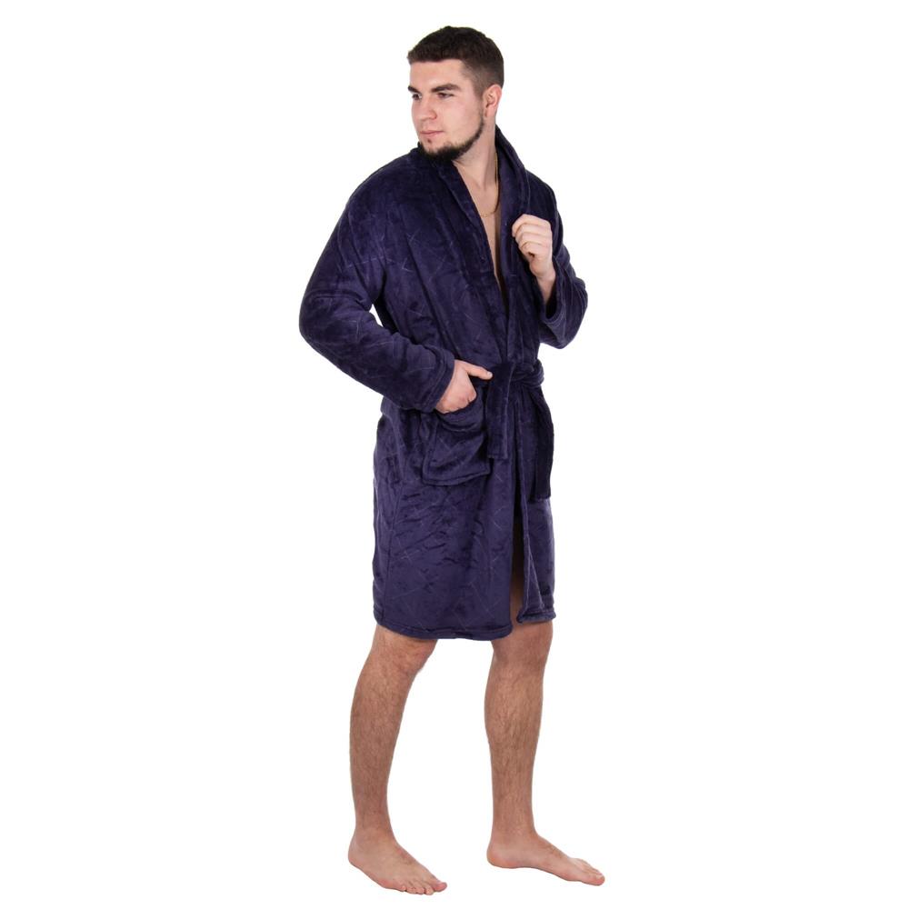 Halat de baie pentru barbati pana la genunchi, marimea L/XL, mov