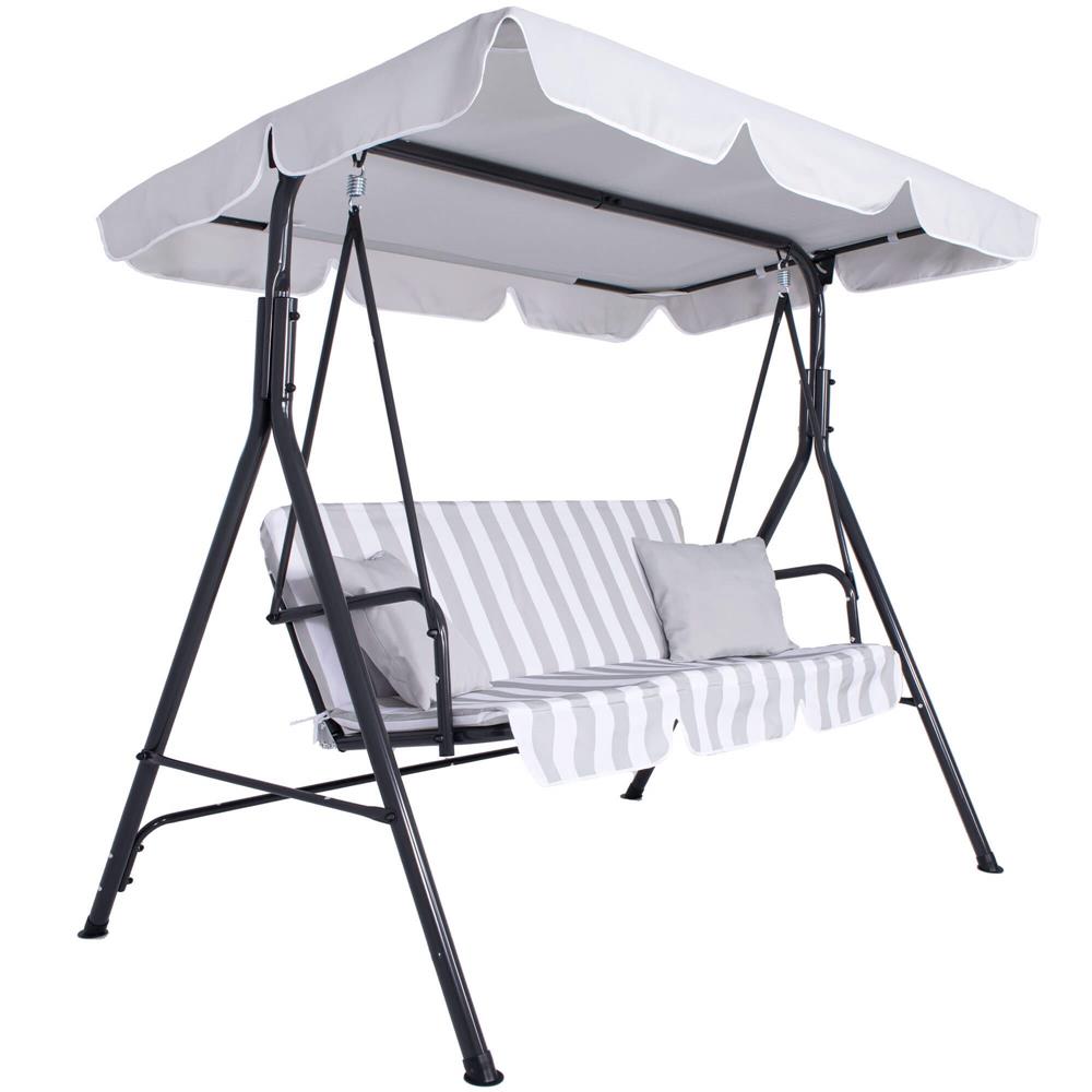 Leagan balansoar gradina Sersimo Siena, 3 locuri, 220kg, gri