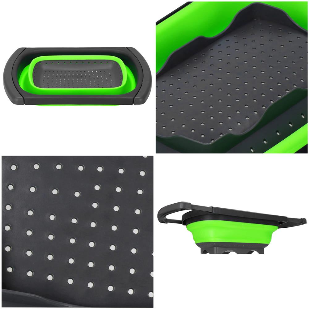 Strecuratoare pliabila pentru chiuveta, din plastic si silicon, brate extensibile, lungime 38-60cm