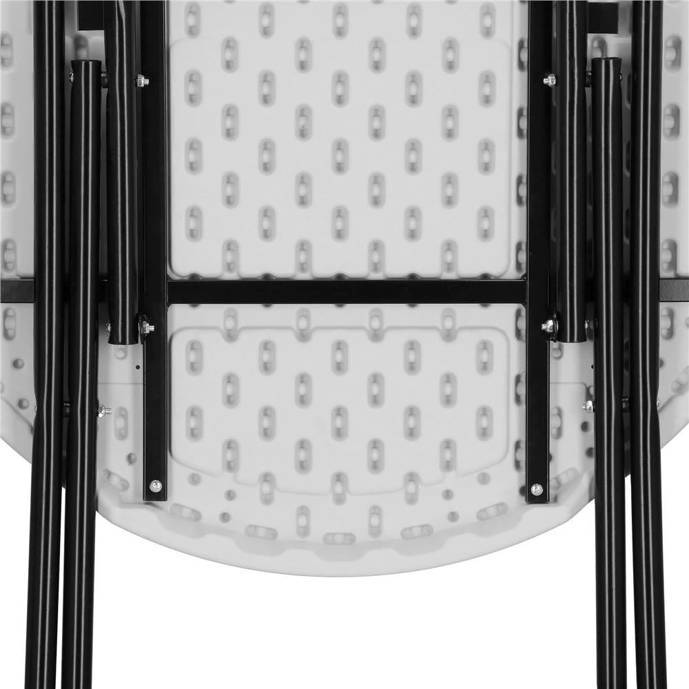 Masa catering profesionala pentru evenimente, inalta, cu picioare metal pliabile, rotunda, d 80 cm, h 110 cm, alb - 19