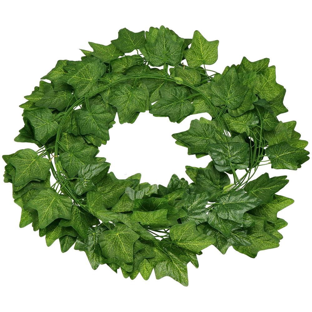 Set 6 ghirlande iedera artificiala pentru decorare, 6x208cm, frunze mici, verde