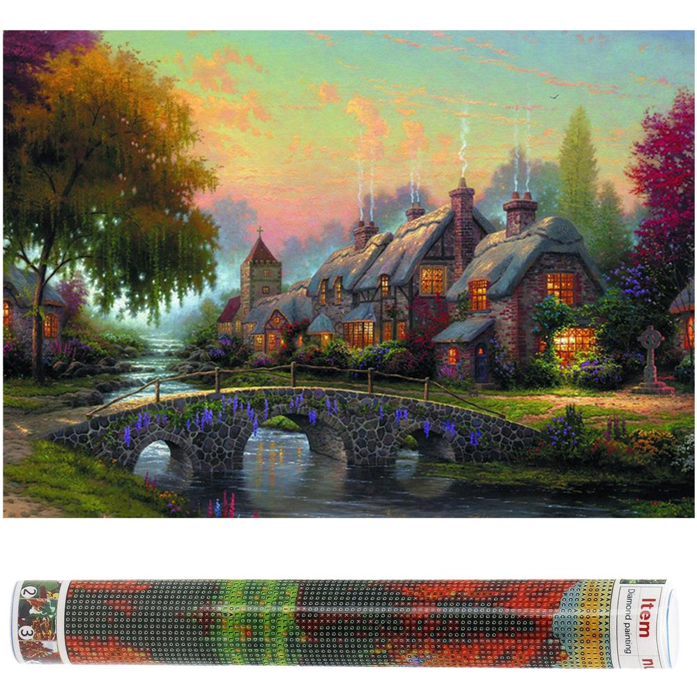 Set de broderie cu diamante 5D, 30x40cm, model Pod de piatra