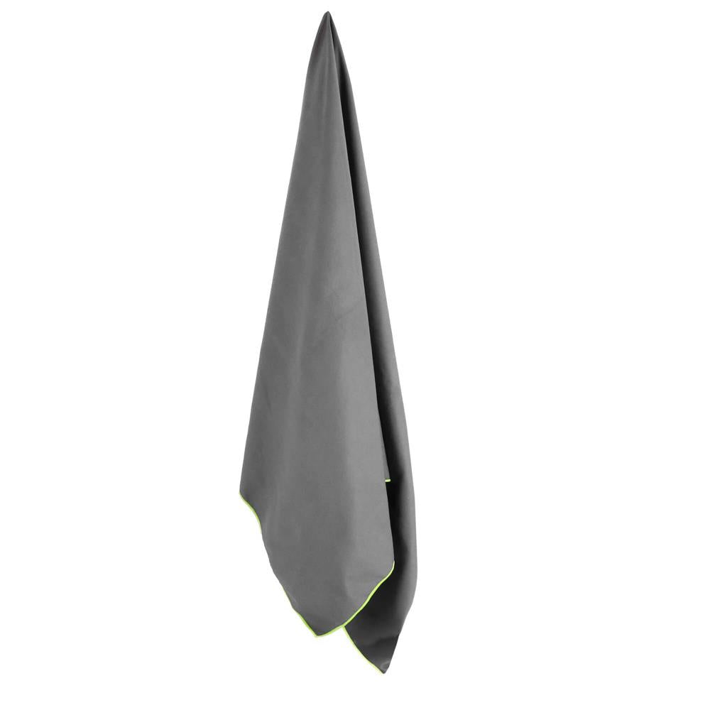 Prosop de plaja cu uscare de rapida, husa de transport, 90x180cm, gri