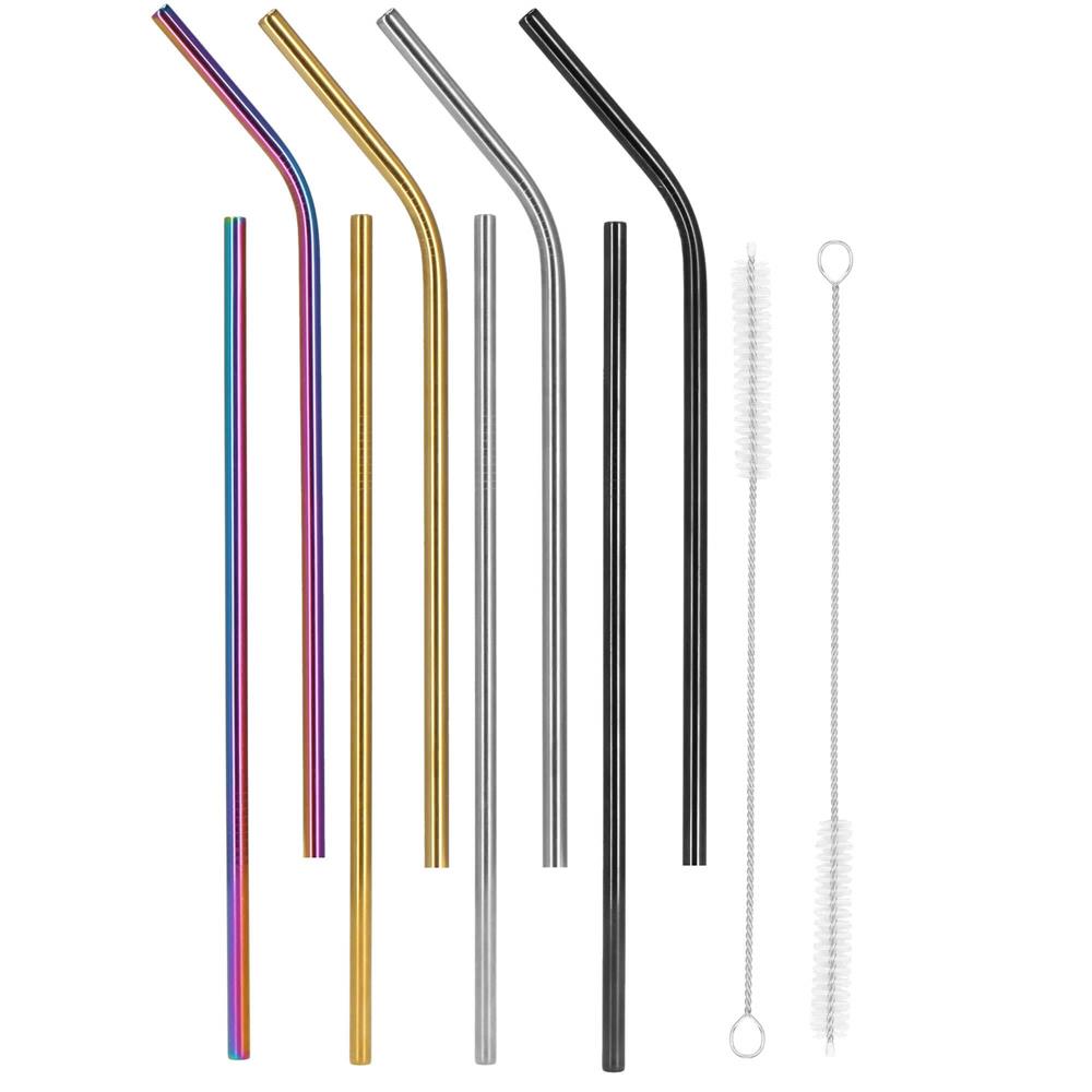 Set 8 paie metalice multicolor, reutilizabile, cu husa depozitare si perii curatat, 215x6 mm