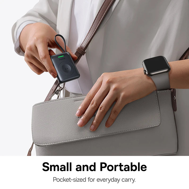 POWER BANK Baseus EnerFill FW11, 1640mAh, compatibil cu Apple Watch, 5W, cablu integrat 1 x USB Type-C, negru, "E0205301" - 6953156298989