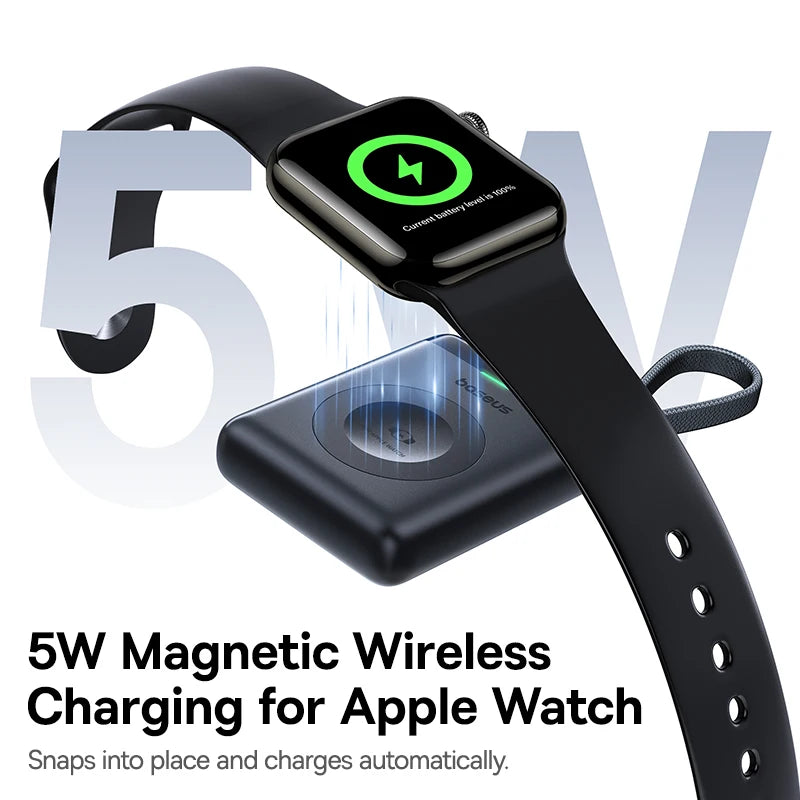 POWER BANK Baseus EnerFill FW11, 1640mAh, compatibil cu Apple Watch, 5W, cablu integrat 1 x USB Type-C, negru, "E0205301" - 6953156298989