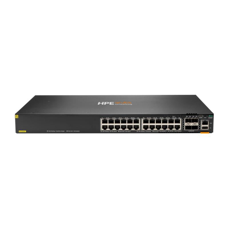Aruba 6300F 24G CL4 Poe 4SFP56 Sw (HPE Aruba Networking Cx 6300F 24-port 1GbE Class 4 PoE and 4-port SFP56 Switch)