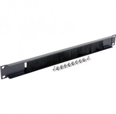 PANOU intrare cabluri GEMBIRD, tip masca orizontala cu perii, 19 inch, 1U, gri, "19A-BRUSH-02"