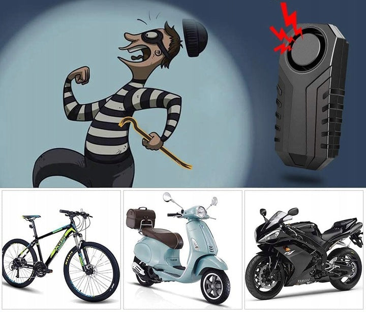 Alarma anti furt pentru biciclete si motociclete, senzor de vibratii, impermeabila, cu telecomanda, 113 db - 16