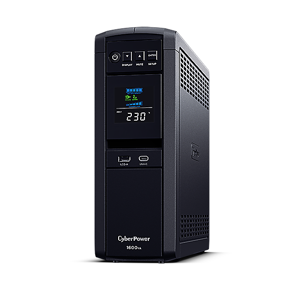 UPS CYBER POWER Line Int. cu Sinusoida Pura,tower,1600VA/ 1000W,AVR,6xShucko,LCD,2x12V/9Ah,Backup 3-10min,incarc.8h,USB,RS232,RJ45,GreenP,seria CP,"CP1600EPFCLCD"
