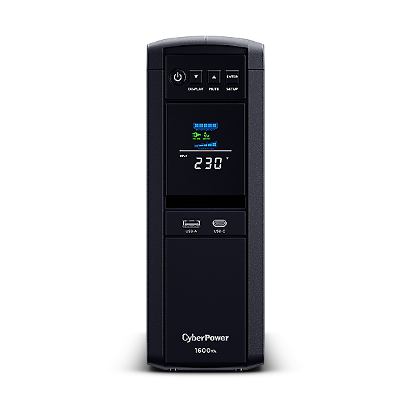 UPS CYBER POWER Line Int. cu Sinusoida Pura,tower,1600VA/ 1000W,AVR,6xShucko,LCD,2x12V/9Ah,Backup 3-10min,incarc.8h,USB,RS232,RJ45,GreenP,seria CP,"CP1600EPFCLCD"
