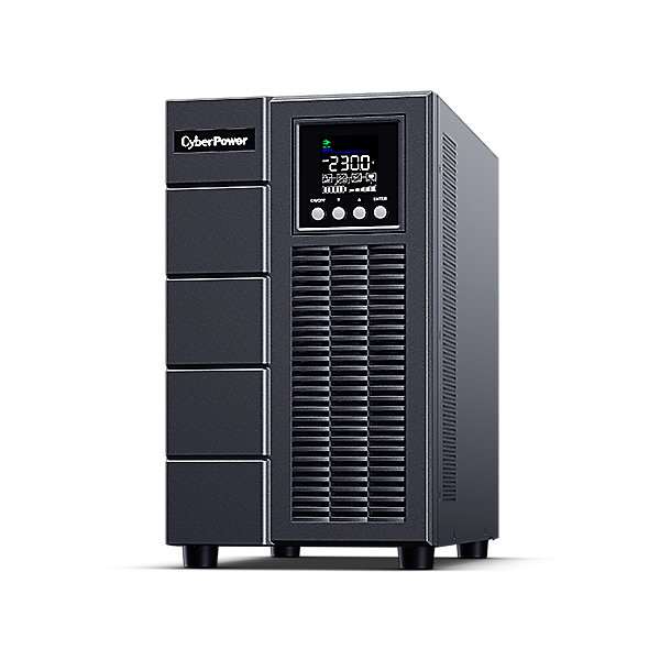 UPS CYBER POWER Online dubla conversie cu sin. pura, cu management, Tower, LCD, 3000VA/2700W, 7x IEC, baterie 6x 12V/9Ah, incarcare pana la 4h, USB, RS232, slot SNMP, APFC, LCD col, EPO, tehn. GreenP, 