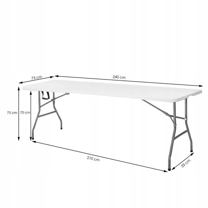 Masa dreptunghiulara pliabila multifunctionala, 2.4 m x 0.75 m x 0.75 m