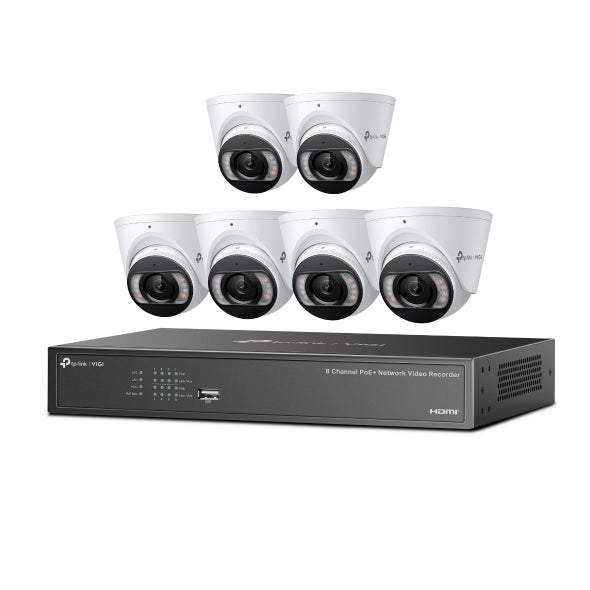 KIT VIGI 4MP Full-Color TP-Link Turret IPC & 4 Channel PoE+ NVR KIT + 2TB HDD "VIGI NK8MP-T6425-2T"