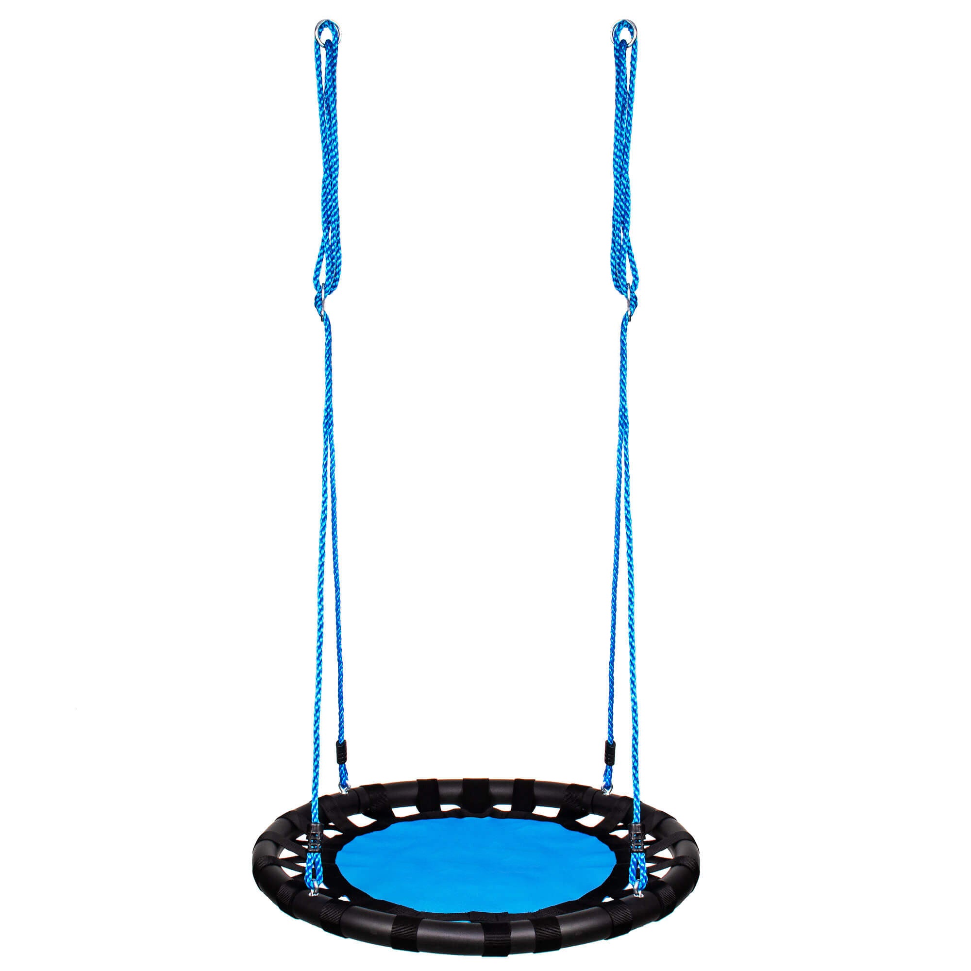Leagan tip cuib Sersimo NS21, diametru 80cm, inaltime reglabila, pentru exterior, sarcina 100 kg, negru albastru