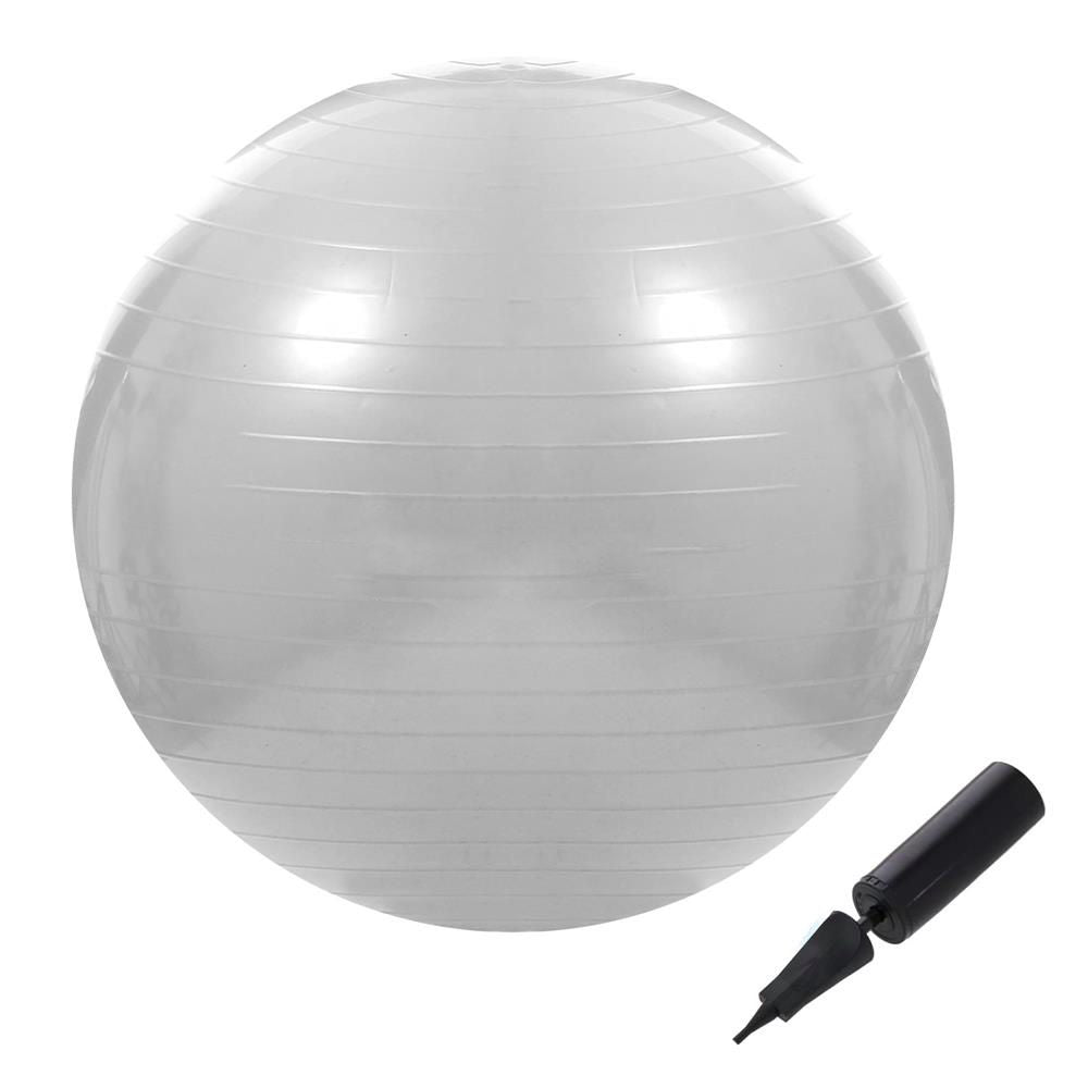 Minge pentru fitness sau yoga 75 cm, pompa inclusa, gri