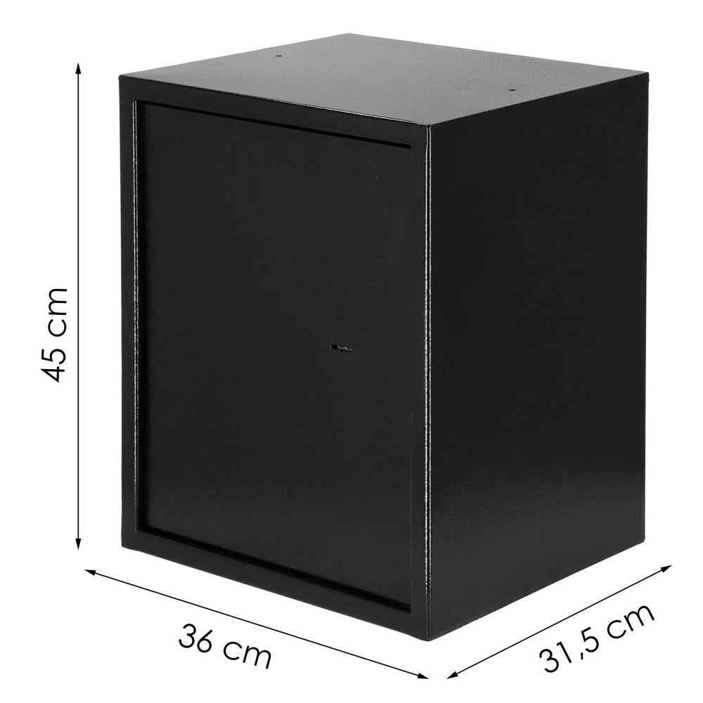 Seif standard cu cheie, 360x450x315 mm, Otel, Negru