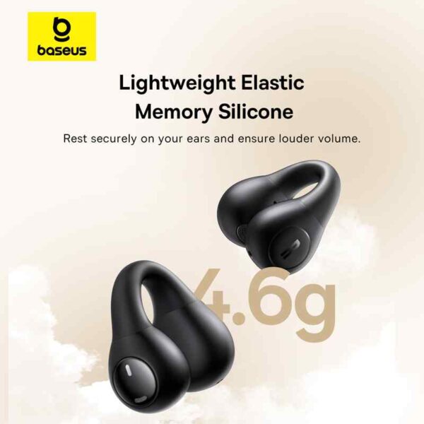 CASTI Baseus  Bass 15 Clip Open-Ear TWS, pt smartphone, wireless, bluetooth 5.4, dual-mic pe casca, 7 ore durata baterie, negru "A00079500113-00" (timbru verde 0.18 lei) - 6932172674335