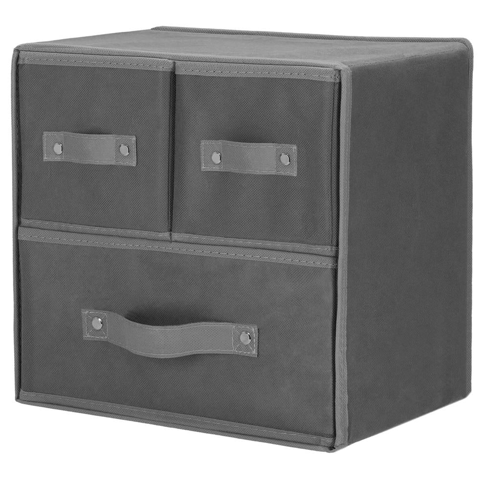 Organizator dulap tip lada cu 3 sertare, 31x31x22cm, gri
