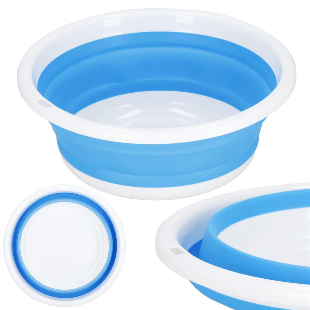 Lighean pliabil, rotund, din plastic si silicon, 31x13cm, 4.5litri, albastru