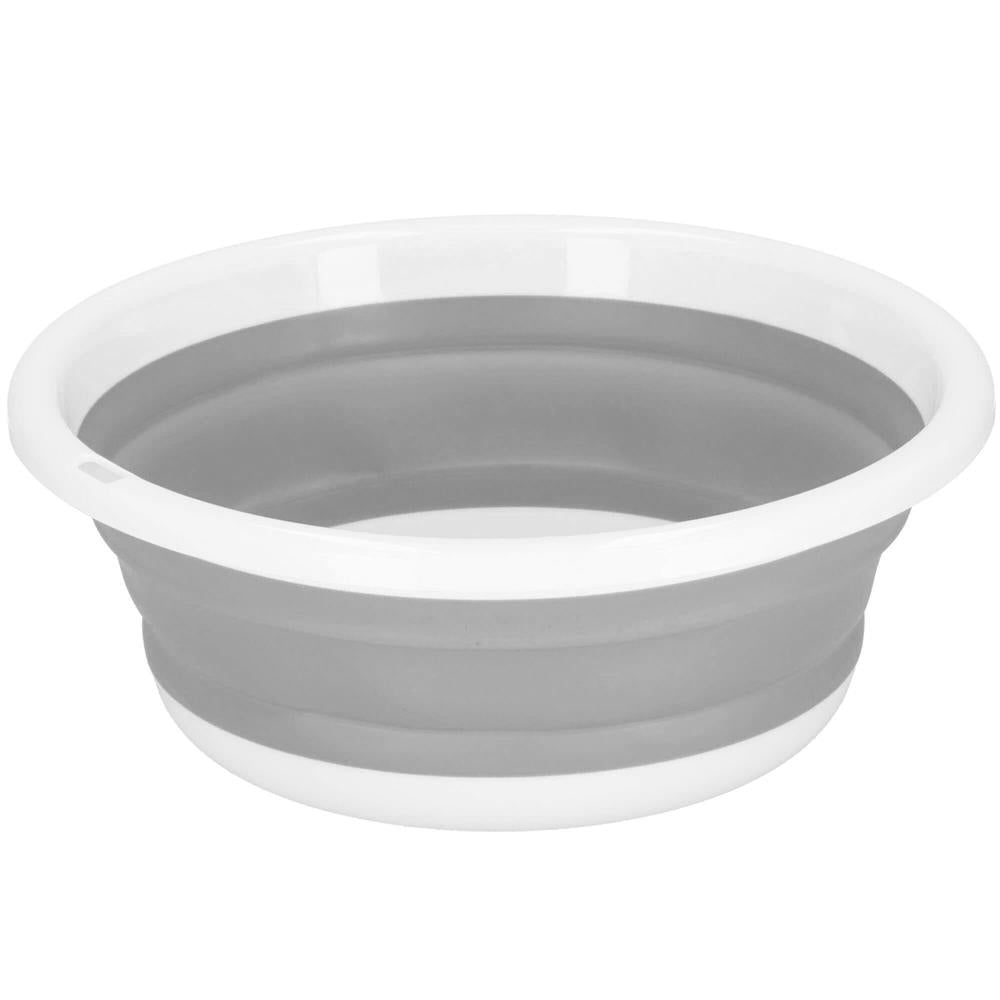 Lighean pliabil, rotund, din plastic si silicon, 37x15cm, 9litri, gri - 2