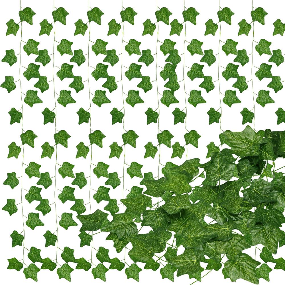 Set 6 ghirlande iedera artificiala pentru decorare, 6x233cm, frunze mari, verde