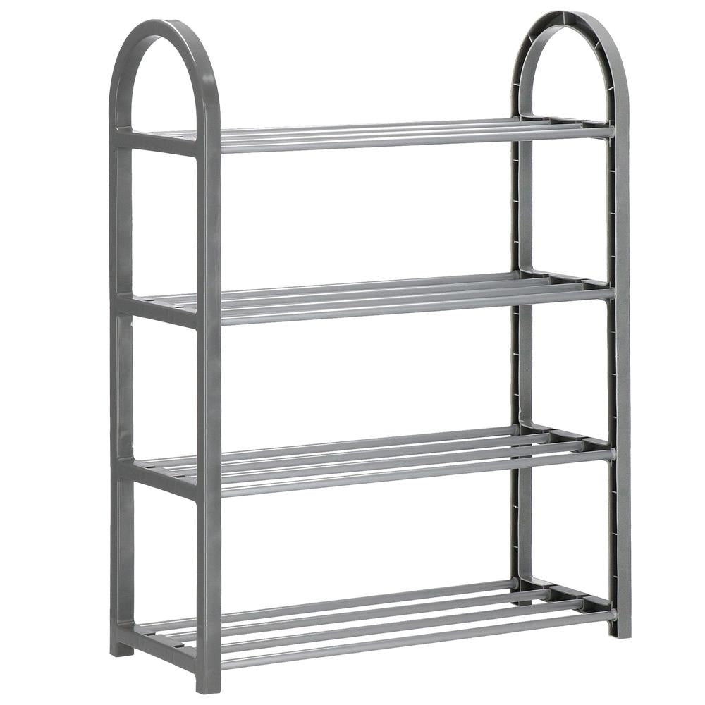 Pantofar PVC si metal, Sersimo cu 4 rafturi, 64x50cm, argintiu